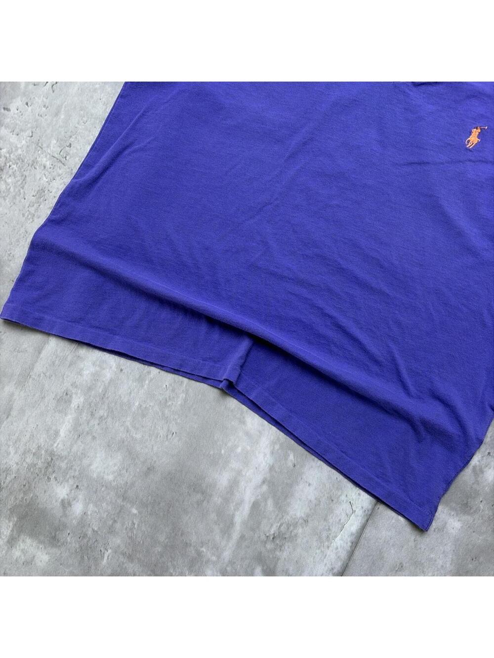 Y2K Purple Polo Ralph Lauren V-Neck T-Shirt - Picture 4 of 7